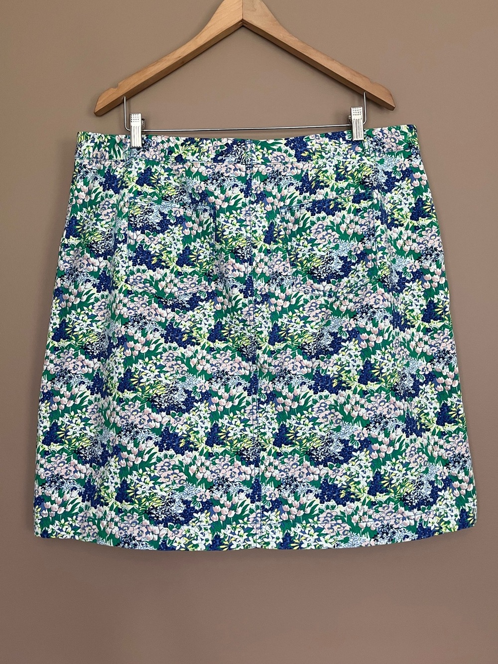 {Talbots} Floral Denim Skirt - Womens 14W - Picture 4 of 8